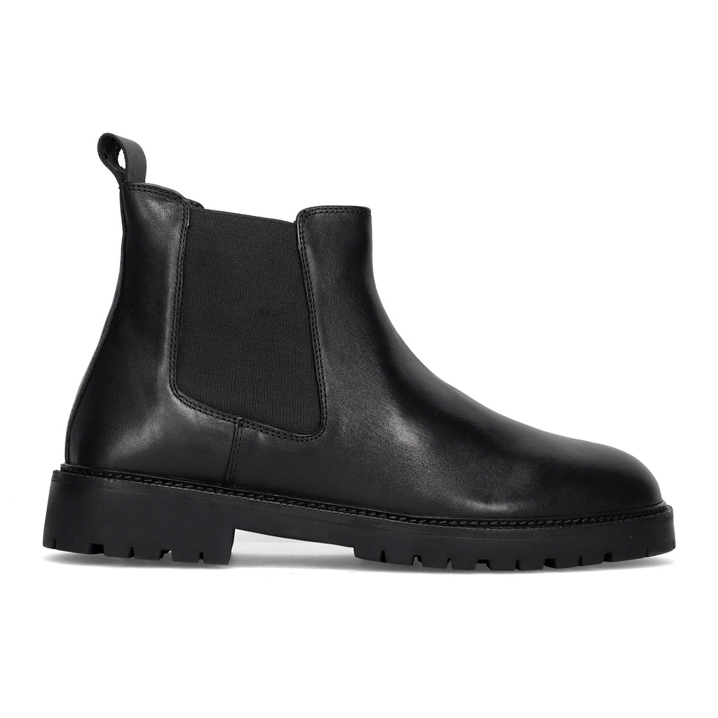 SANGIORGIO: Men's Chelsea boot in black leather with rubber sole