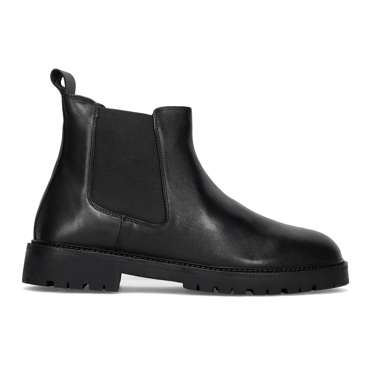 SANGIORGIO: Men's Chelsea boot in black leather with rubber sole