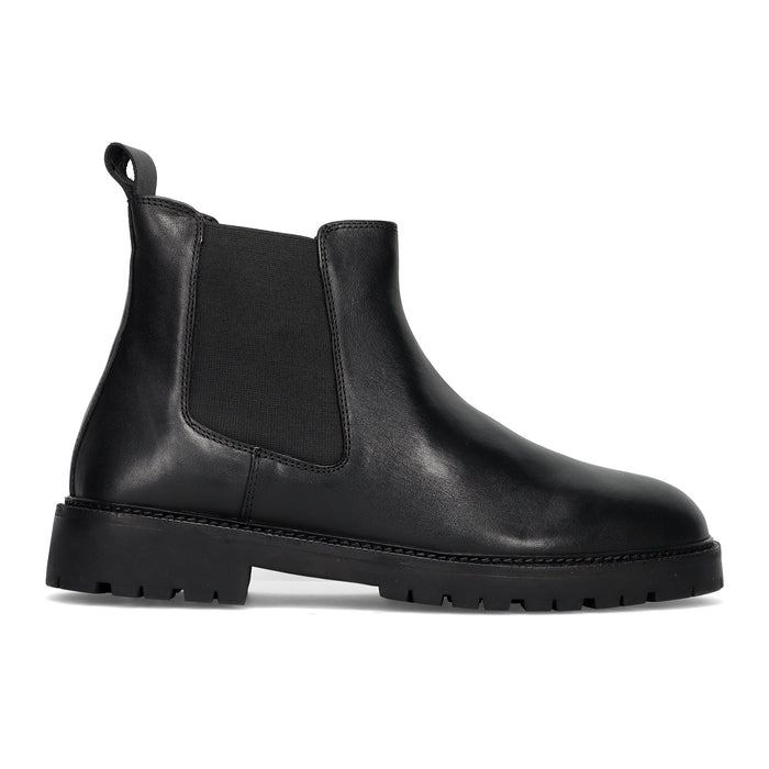 SANGIORGIO: Men's Chelsea boot in black leather with rubber sole