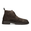 SANGIORGIO: Men's lace-up chukka boot in dark brown waterproof suede