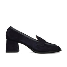 Blue suede moccasin