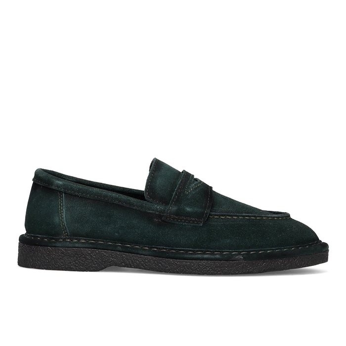 SANGIORGIO: Women's shoe in water-repellent green suede with removable insole