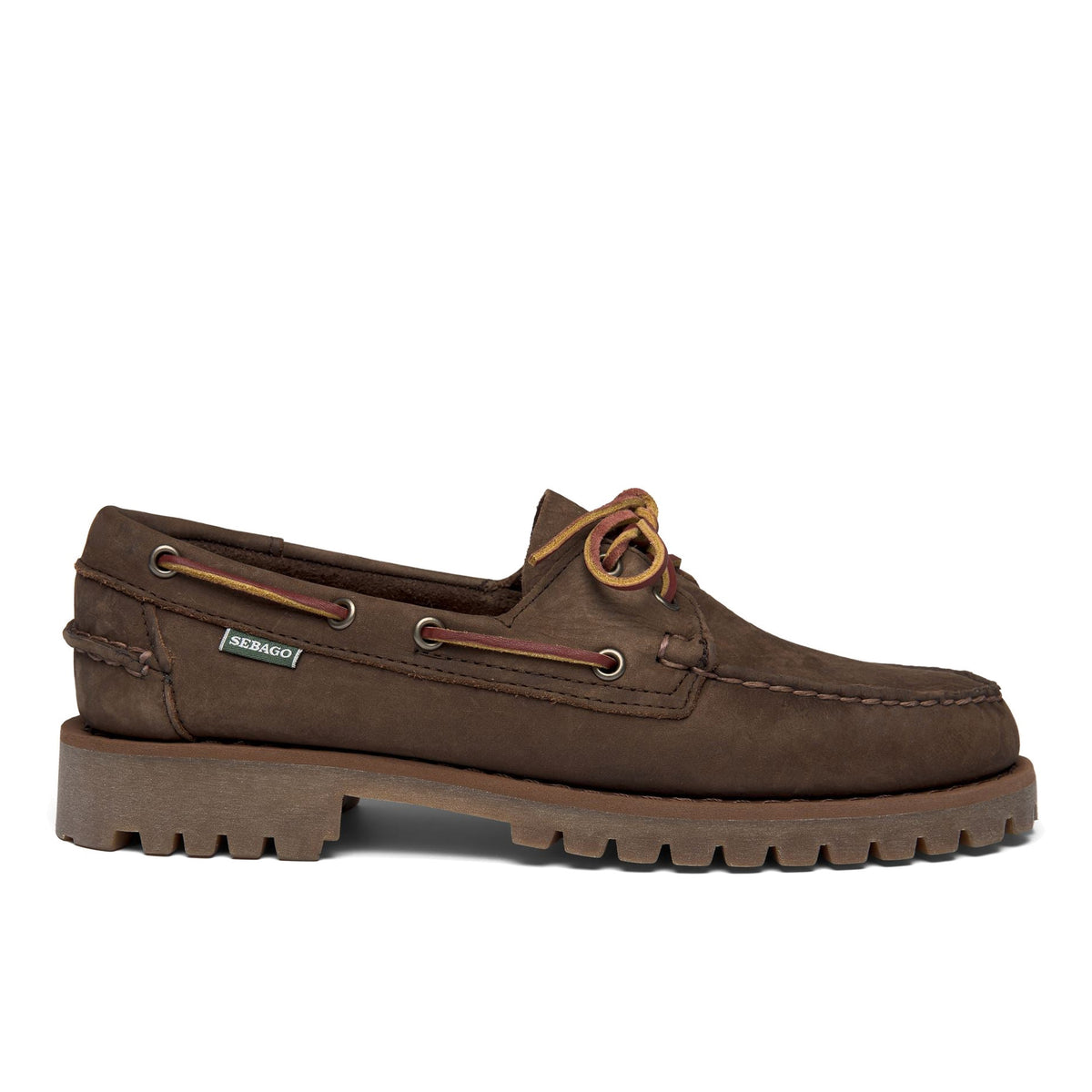 SEBAGO: Sebago Docksides Ranger men's loafers in dark brown nabuk with lugged sole
