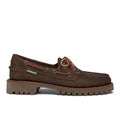 SEBAGO: Women's Docksides Ranger Muddy lace-up moccasins in dark brown with nubuck upper