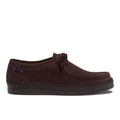SEBAGO: Harper men's lace-up moccasins in dark brown water-repellent suede