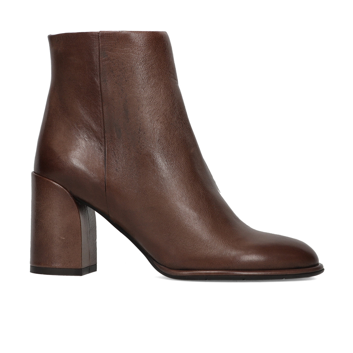 SILVIA ROSSINI: Women's ankle boot in soft brown leather with a comfortable medium heel
