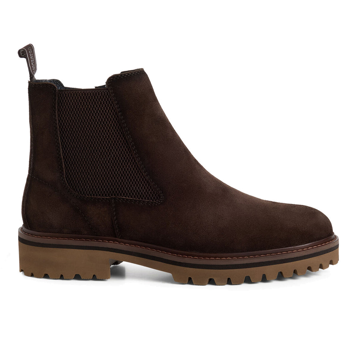 TAMARIS: Men's brown suede ankle boot with side zip and rubber sole