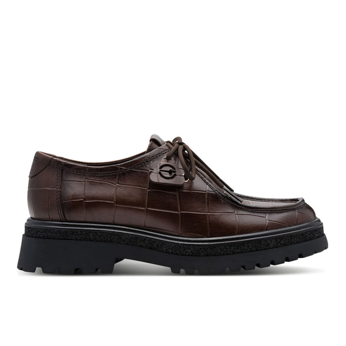 TAMARIS: Women's lace-up shoe in crocodile-print leather with a lightweight sole