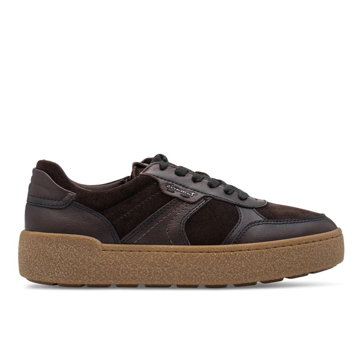 TAMARIS: Women's sneakers in dark brown leather and suede