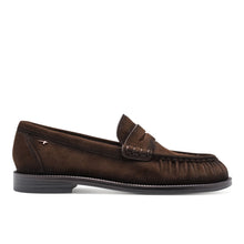 Crinkled suede loafer coffee