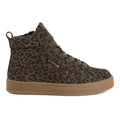 TAMARIS: High-top sneaker in brown leopard print suede