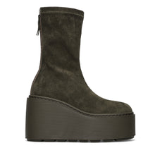 F20 green striped wedge ankle boot