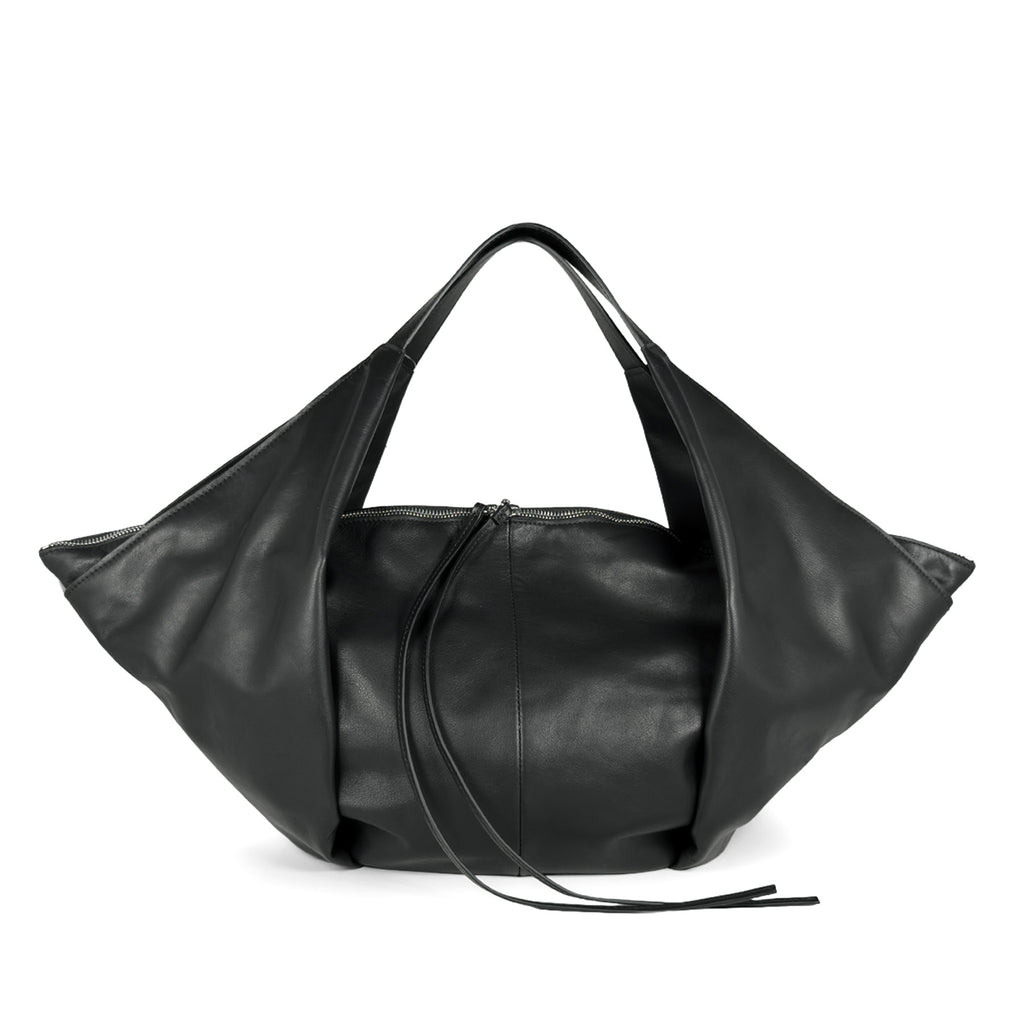 VIC MATIE': Tabita women's shoulder bag in soft black calfskin leather