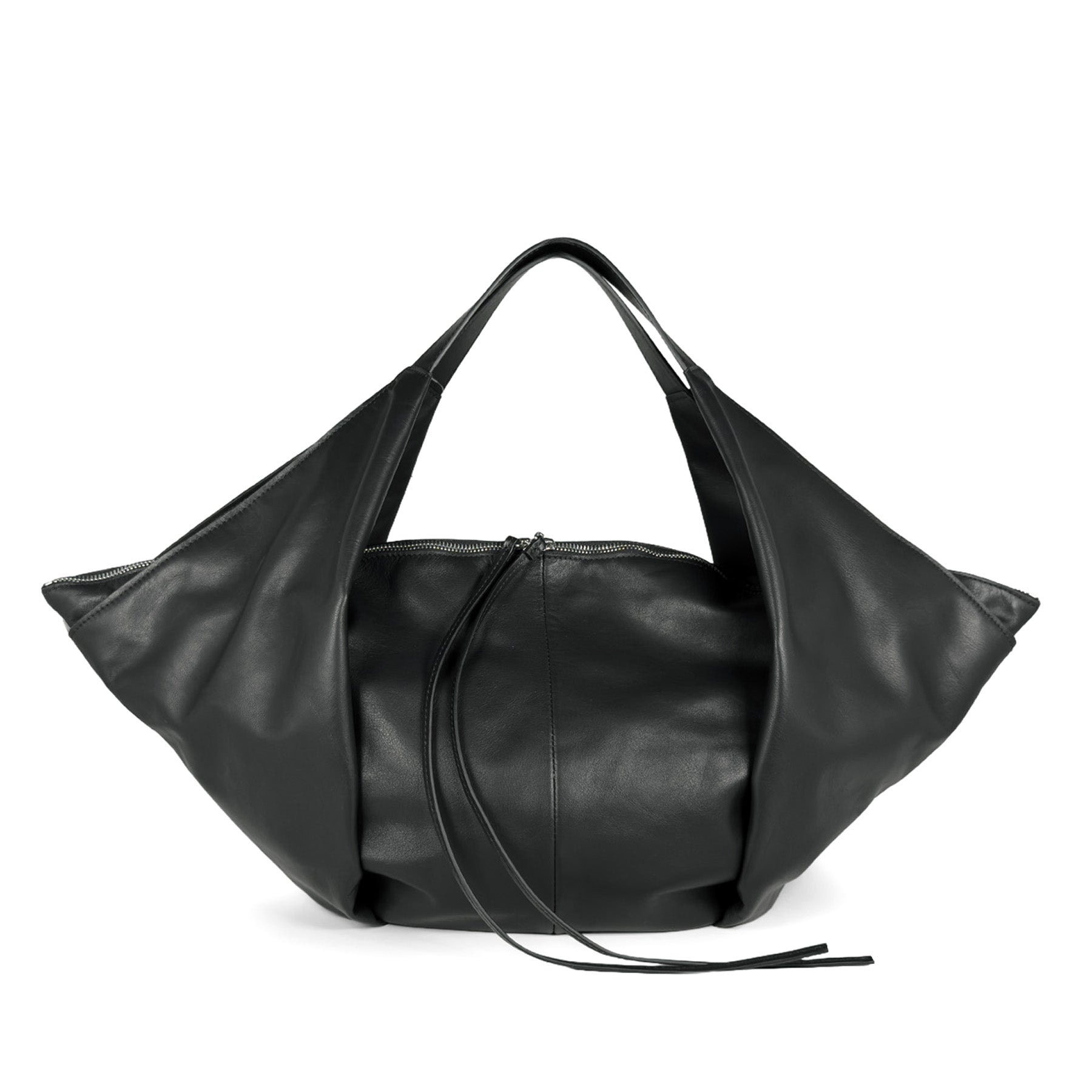 VIC MATIE': Tabita women's shoulder bag in soft black calfskin leather
