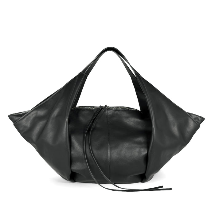 VIC MATIE': Tabita women's shoulder bag in soft black calfskin leather