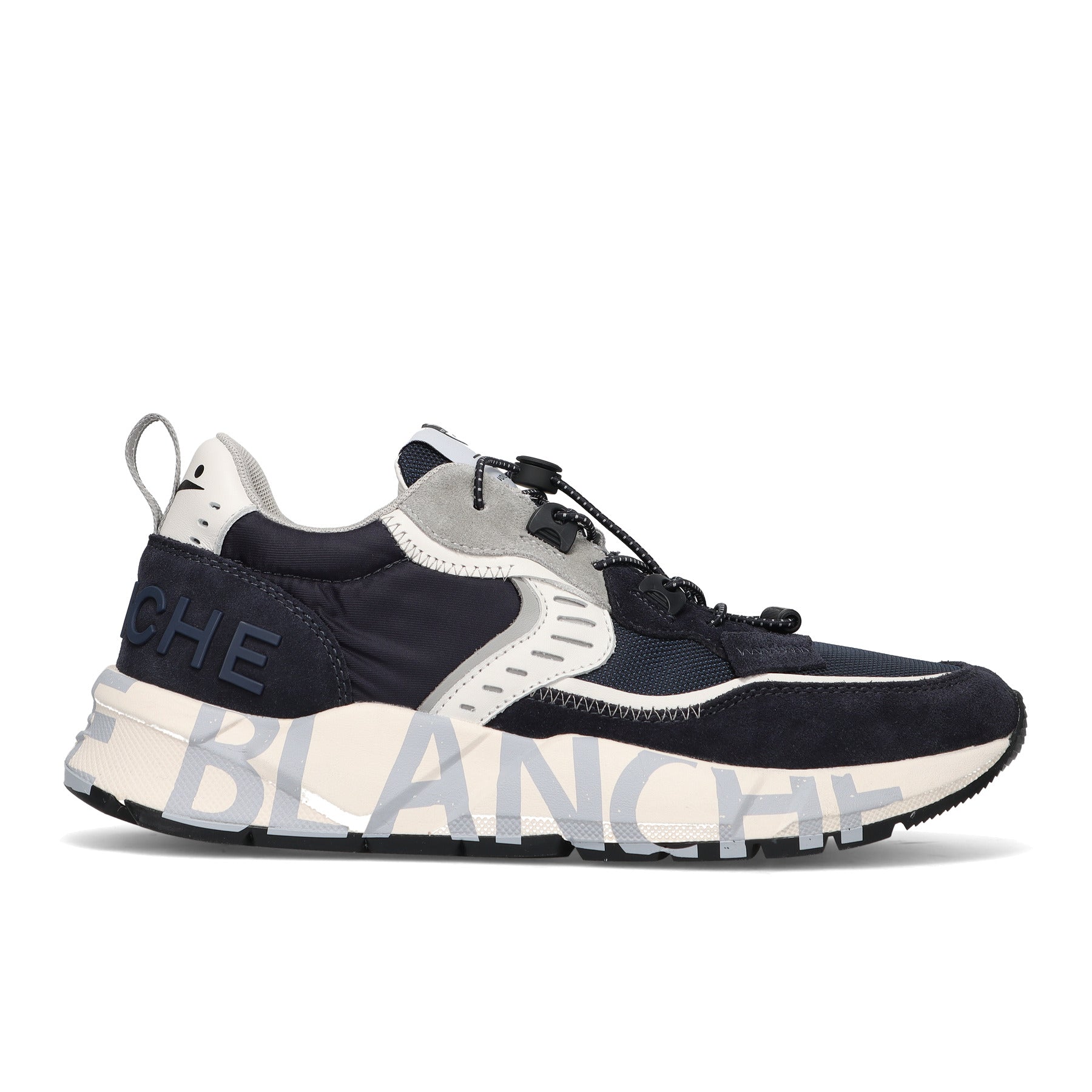 Voile Blanche: Men's Club 01 North Sails sneaker in blue suede and technical fabric