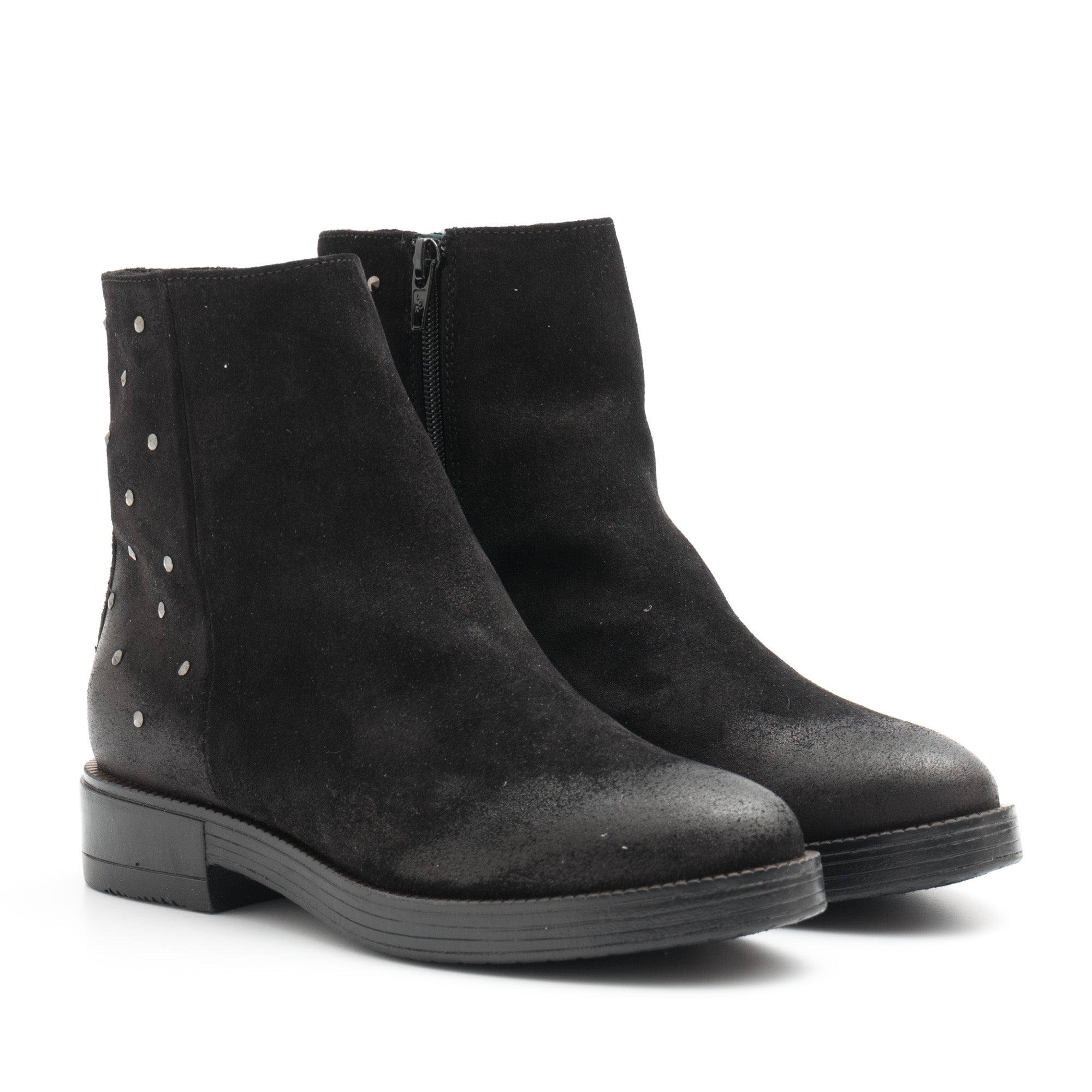 Dei Colli ankle boots in black suede with studs
