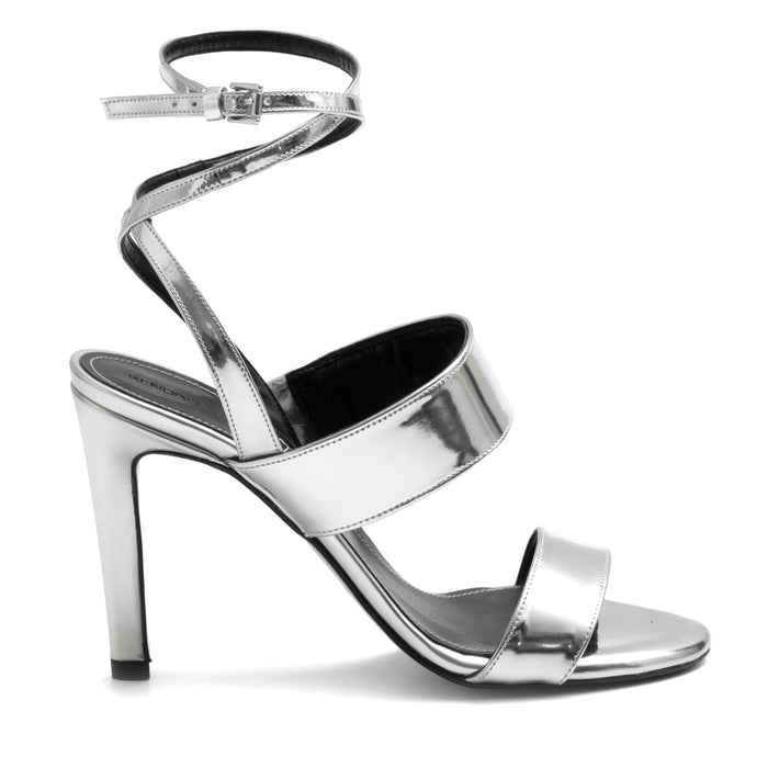 Kendall + Kylie Mikella silver mirror sandals