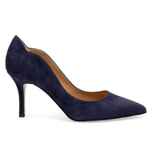 Sangiorgio blue suede decolleté with high heel