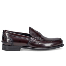 Jerold Wilton college moccasins in brushed burgundy leather