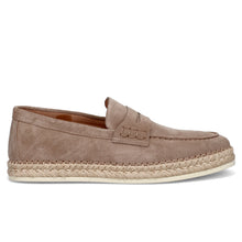 Rossano Bisconti moccasin in antelope suede with rope welt