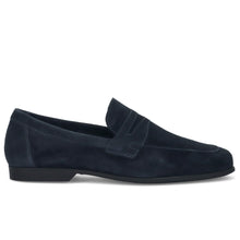 Men's Antica Cuoieria moccasin in blue suede