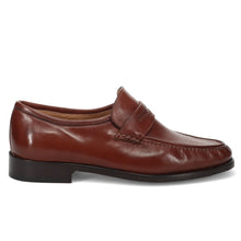 Men's tubular moccasin by Calpierre in brown soft leather