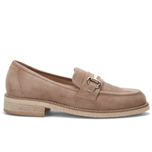 Women's moccasin Luca Grossi in beige suede with bit
