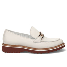 Women's officinevenete white leather moccasin with buckle