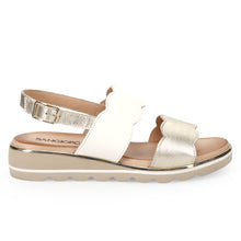 Women's sandal Sangiorgio in platinum leather with soft insole