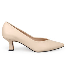Sangiorgio low-cut shoes in soft nude leather with comfortable heel