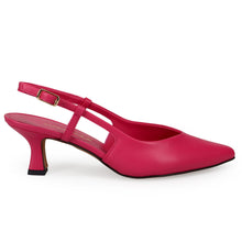 Sangiorgio Slingback in soft fuchsia leather with medium heel