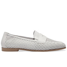 TAMARIS Women's Loafers in Perforated White Leather