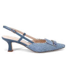 TOSCA BLU Slingback in Blue Leather with Rhinestone Bit