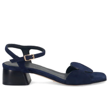 Women's Claudia Peruzzini blue suede sandal with comfortable heel