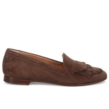 Women's Duccio Del Duca moccasins in brown suede with fringe