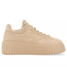 Women's Hogan H-Stripes sneakers in soft beige suede