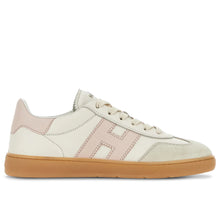 Women's Hogan Cool sneakers in ivory leather and suede with pink nappa details