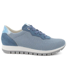 Women's sneakers Igi&Co in light blue fabric and suede