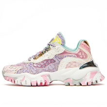 Jaia Paris Juice women's sneakers in purple and pink with multicolor animal print inserts