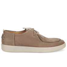 Pawelk's men's taupe nubuck lace-up moccasins