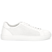 Men's white perforated leather sneakers by Rossano Bisconti