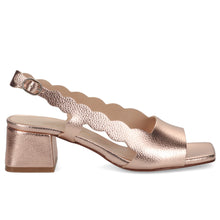 Women's Sangiorgio sandal in metallic copper leather with comfortable heel