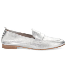 Women's San Giorgio moccasin in silver metallic leather
