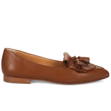 Women's Silvia Rossini flat moccasin in leather with fringe and tassels