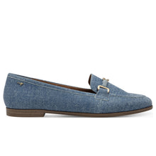 Tamaris women's moccasin in denim fabric with bit detail