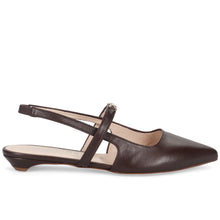 Walter violet brown leather slingback flat with low heel