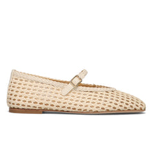 Mary jane flat beige weave