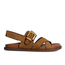 Tobacco suede sandal