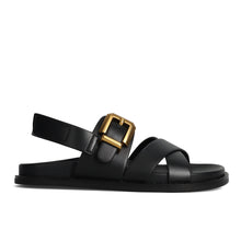 Black leather sandal